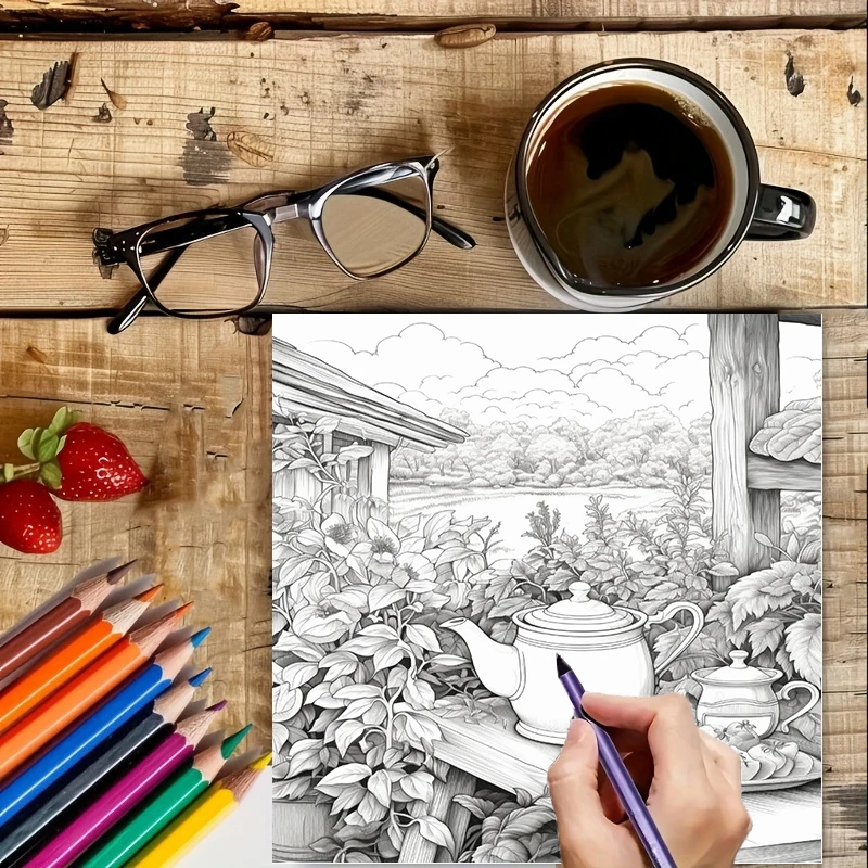 Tea In The Gardens Coloring Bo - огляд і ціна Farming And Agriculture